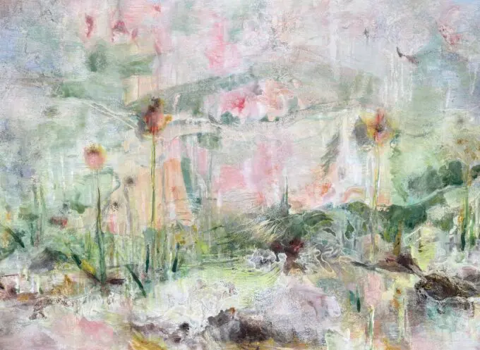 Kunstwerk schilderij Dageraad door Irene Keyzer voor expositie Steede Hoge Woerd