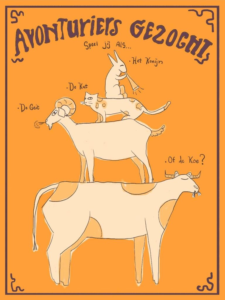 affiche voor larp spel het vergeten dier van stagiair noa